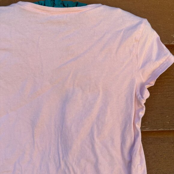 Childrens Place Girls Pink Graphic Tee Size XL 14 With Tropical Palm & Friends D - Picture 10 of 12